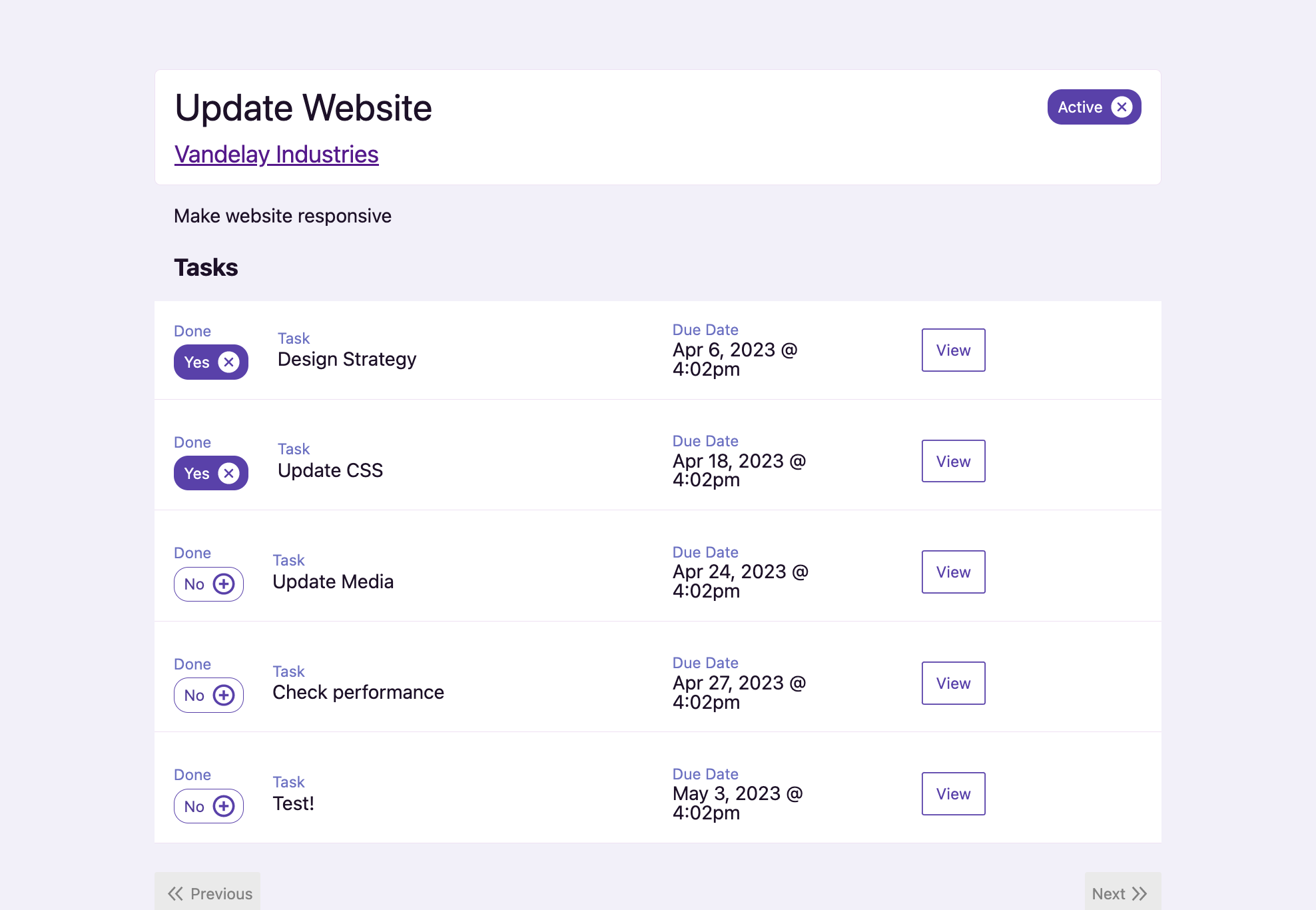 Project Management Application • Engine Awesome